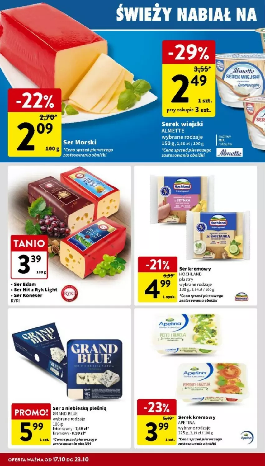 Gazetka promocyjna Intermarche - ważna 17.10 do 23.10.2024 - strona 15 - produkty: Edam, Gra, Hochland, Ser, Serek, Serek wiejski