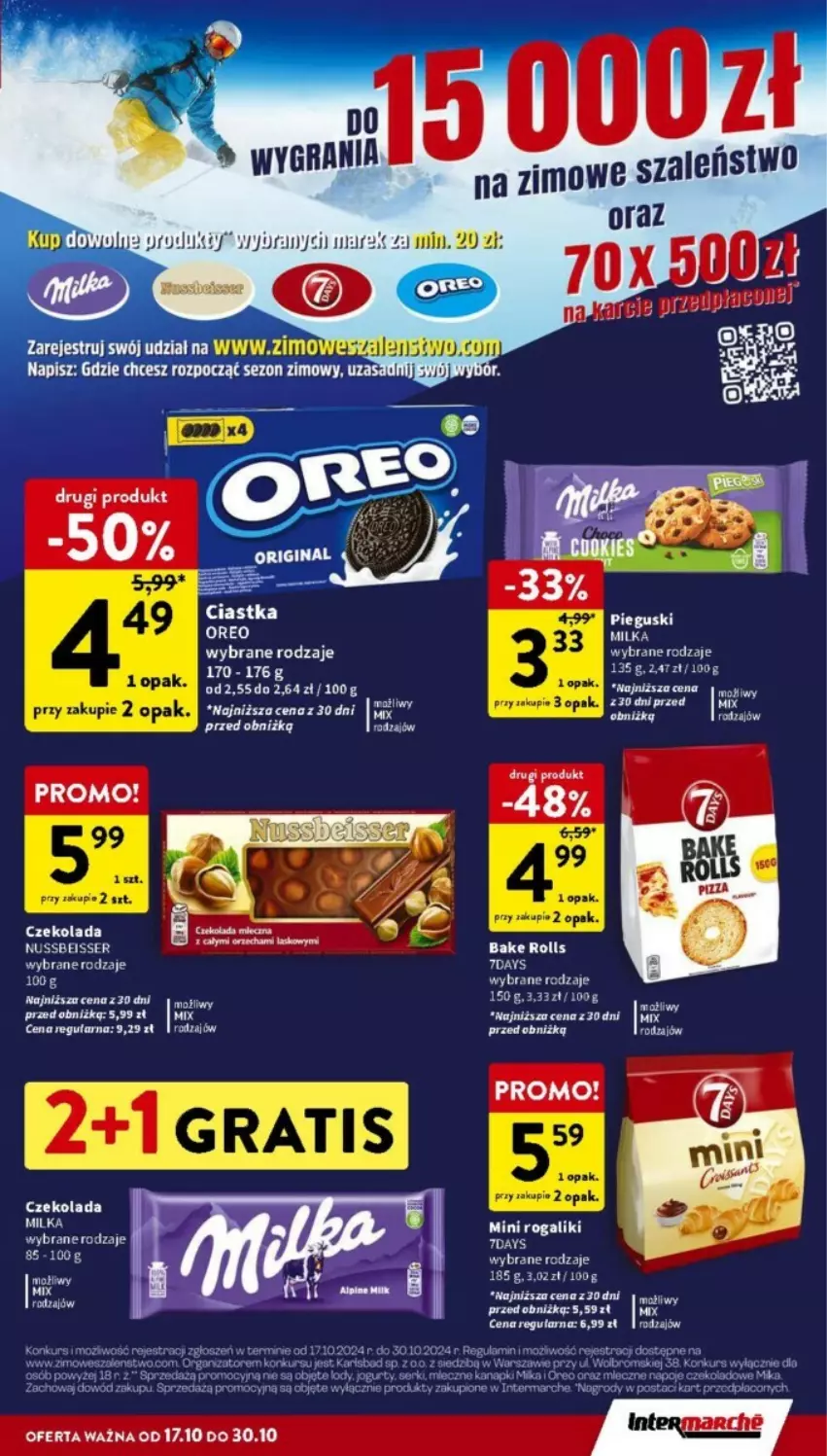 Gazetka promocyjna Intermarche - ważna 17.10 do 23.10.2024 - strona 18 - produkty: Bake Rolls, Ciastka, Czekolada, LANA, Milka, Rogal, Ser