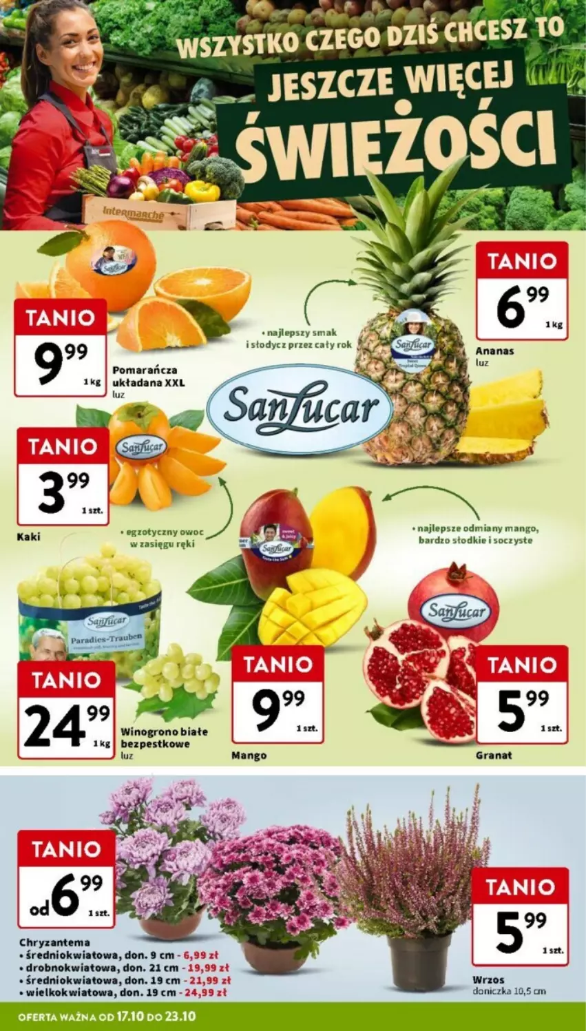 Gazetka promocyjna Intermarche - ważna 17.10 do 23.10.2024 - strona 2 - produkty: Chryzantema, Kaki, Koc, Mango, Wino