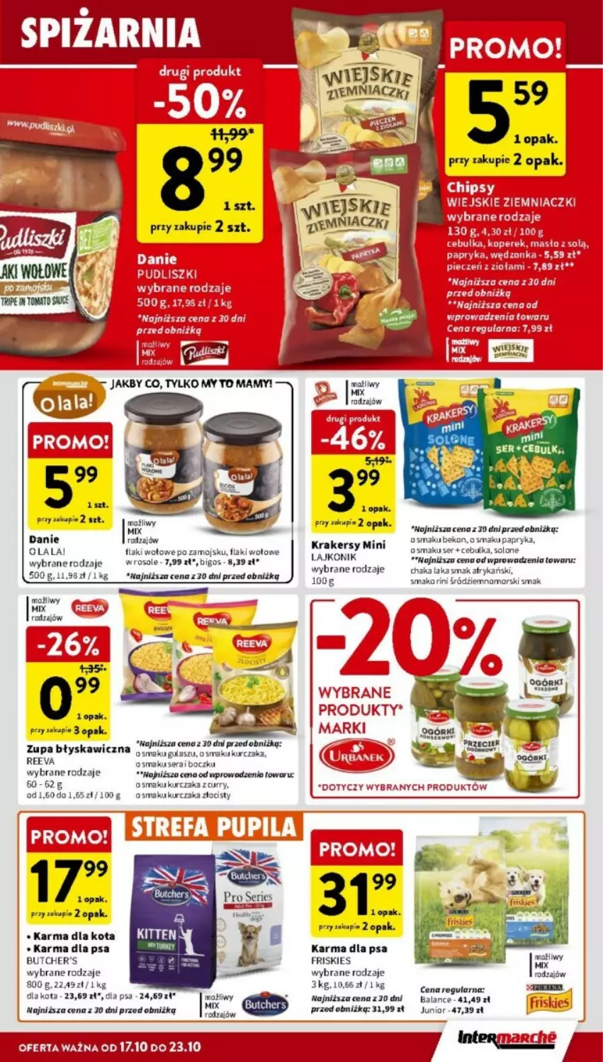 Gazetka promocyjna Intermarche - ważna 17.10 do 23.10.2024 - strona 22 - produkty: Acer, Beko, Bigos, Butcher's, Flaki, Flaki wołowe, Friskies, Kurczak, Papryka, Por, Ser, Zupa