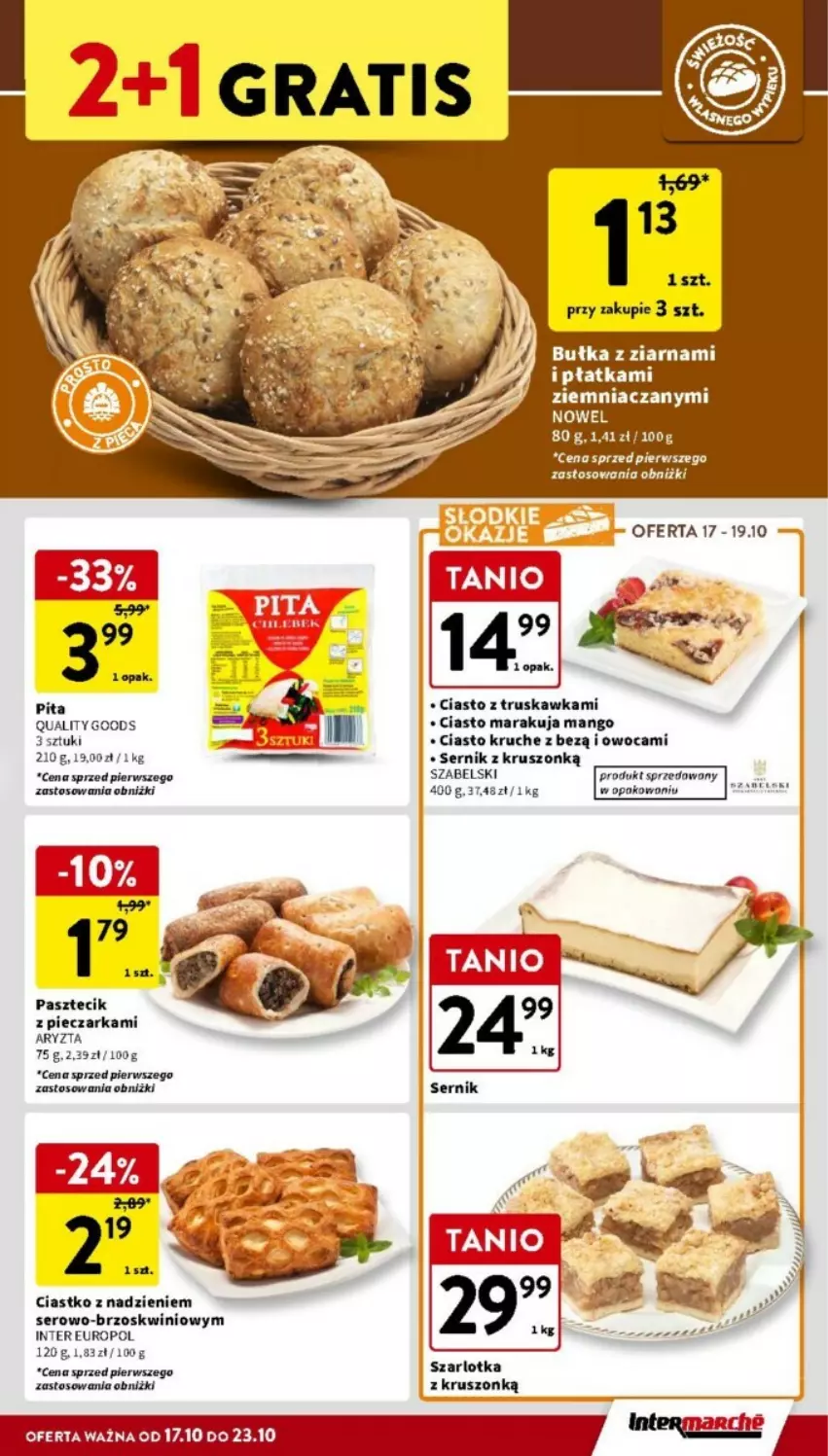 Gazetka promocyjna Intermarche - ważna 17.10 do 23.10.2024 - strona 3 - produkty: Bułka, Gra, Mango, Pasztecik z pieczarkami, Piec, Pieczarka, Ser, Szarlotka