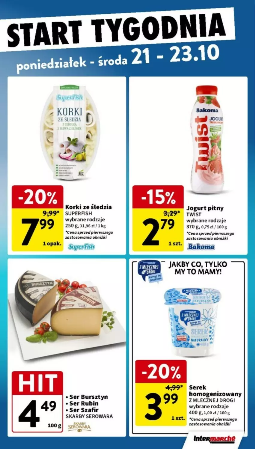 Gazetka promocyjna Intermarche - ważna 17.10 do 23.10.2024 - strona 38 - produkty: Bakoma, Bursztyn, Jogurt, Jogurt pitny, Rubin, Ser, Serek, Serek homogenizowany