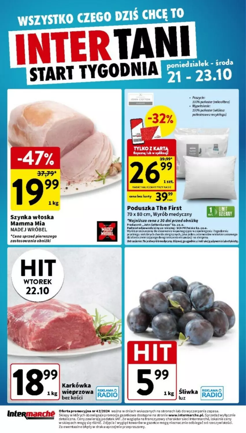 Gazetka promocyjna Intermarche - ważna 17.10 do 23.10.2024 - strona 39 - produkty: Gra, Madej Wróbel, Poduszka, Szynka, Tago