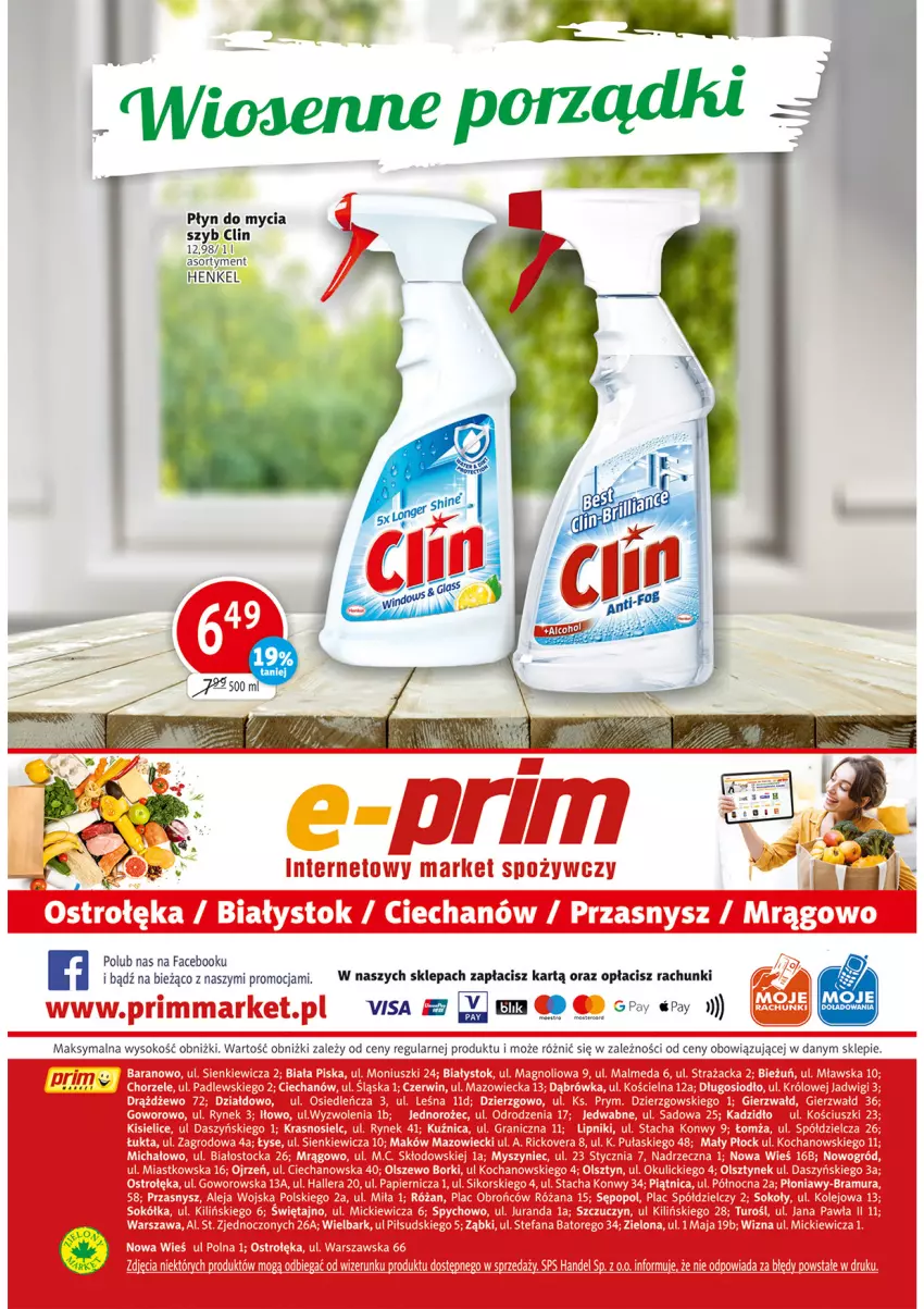 Gazetka promocyjna Prim Market - ważna 31.03 do 06.04.2022 - strona 16 - produkty: Clin, Fa, Płyn do mycia, Sok