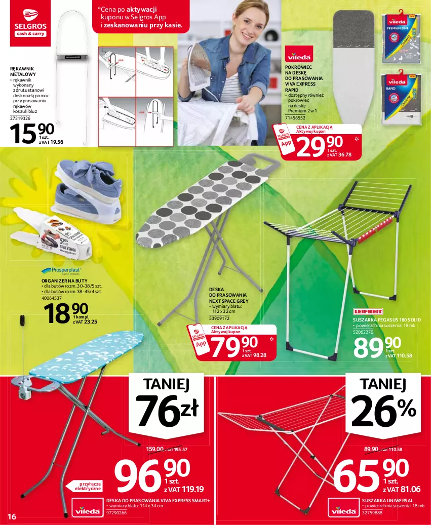 Gazetka promocyjna Selgros - Oferta przemysłowa - ważna 11.03 do 24.03.2021 - strona 16 - produkty: Asus, Buty, Deska do prasowania, Kosz, LG, Organizer, Pokrowiec, Pokrowiec na deskę, Suszarka