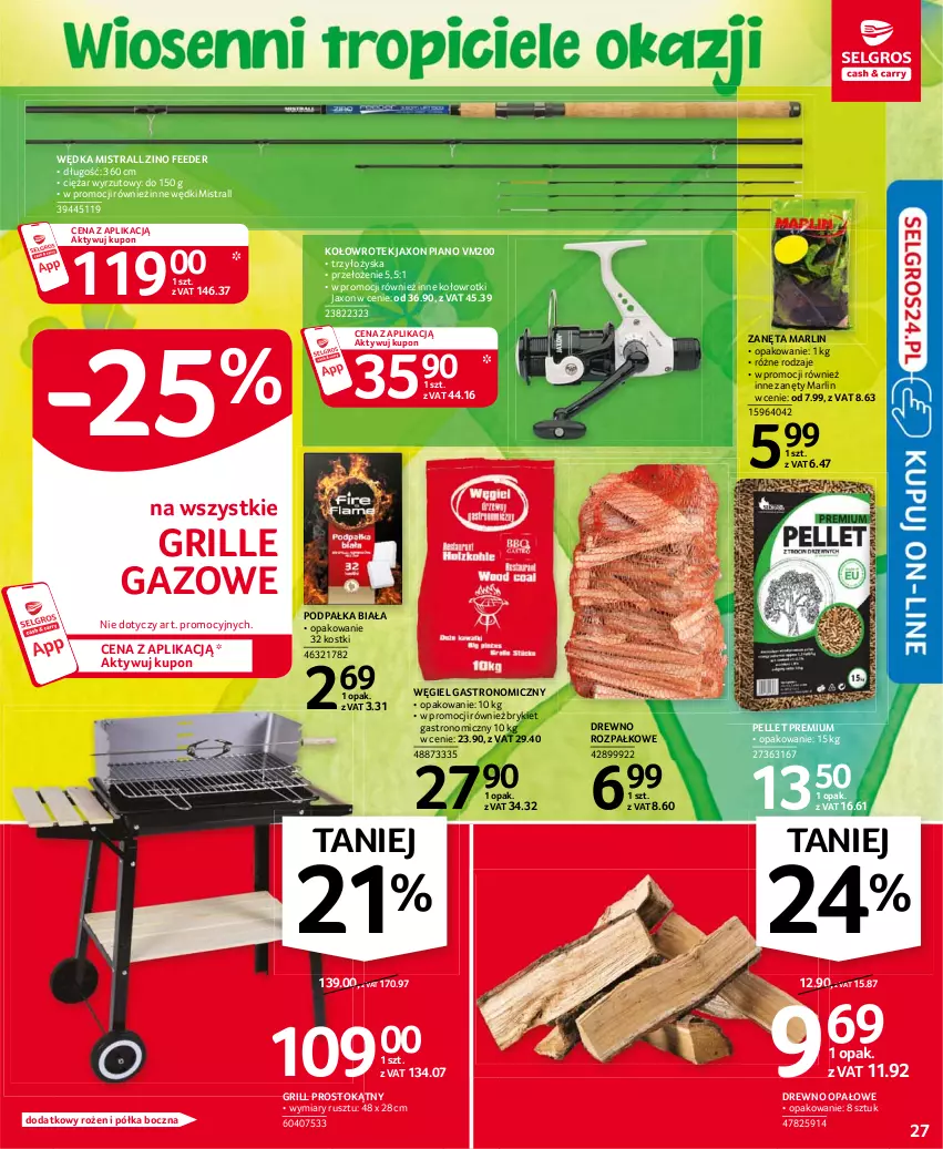 Gazetka promocyjna Selgros - Oferta przemysłowa - ważna 11.03 do 24.03.2021 - strona 27 - produkty: Drewno opałowe, Grill, Pellet, Półka, Wrotki