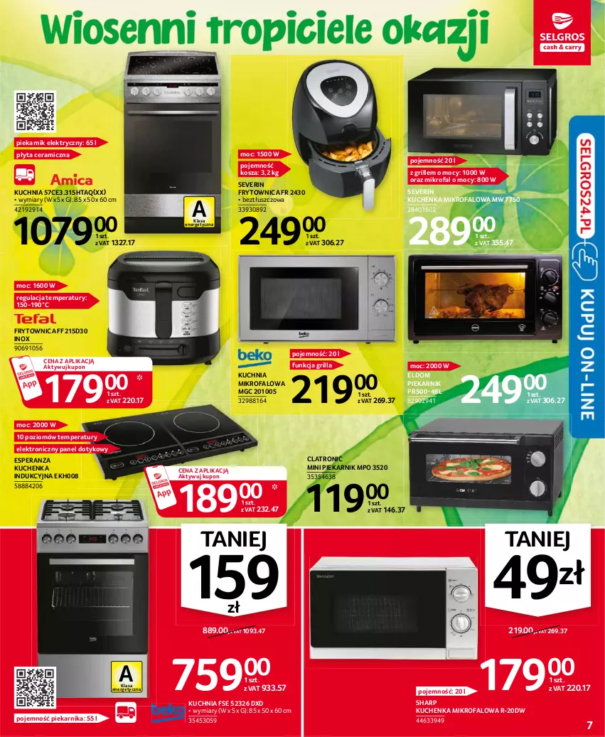 Gazetka promocyjna Selgros - Oferta przemysłowa - ważna 11.03 do 24.03.2021 - strona 7 - produkty: Fa, Grill, Kosz, Kuchenka mikrofalowa, Kuchnia, Piekarnik, Płyta, Sharp