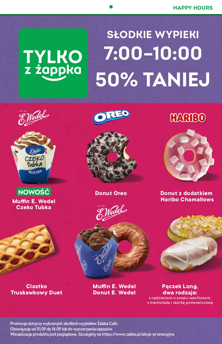 Gazetka promocyjna Żabka - ważna 01.09 do 07.09.2021 - strona 11 - produkty: Czeko tubka, Donut, E. Wedel, Hama, Haribo, Mola, Oreo, Pączek