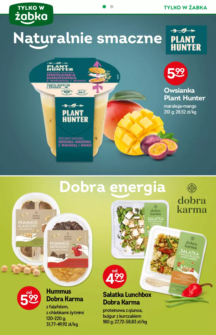 Gazetka promocyjna Żabka - ważna 01.09 do 07.09.2021 - strona 30 - produkty: Bulgur, Chleb, Fa, Hummus, Kurczak, LG, Mango, Mus, Owsianka, Sałat, Sałatka