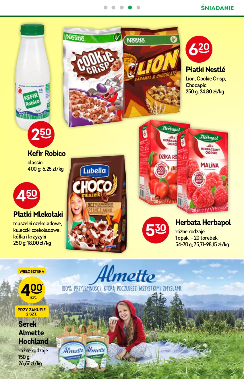 Gazetka promocyjna Żabka - ważna 01.09 do 07.09.2021 - strona 36 - produkty: Almette, BIC, Herbapol, Herbata, Hochland, Kefir, Lion, Mleko, Mus, Nestlé, Robico, Ser, Serek