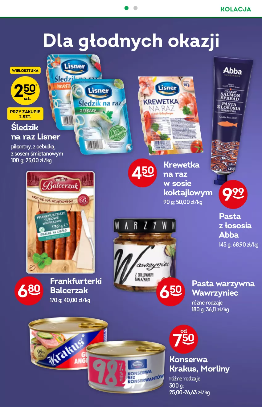 Gazetka promocyjna Żabka - ważna 01.09 do 07.09.2021 - strona 50 - produkty: Frankfurterki, Krakus, Lisner, Morliny, Pasta warzywna, Ser, Sos