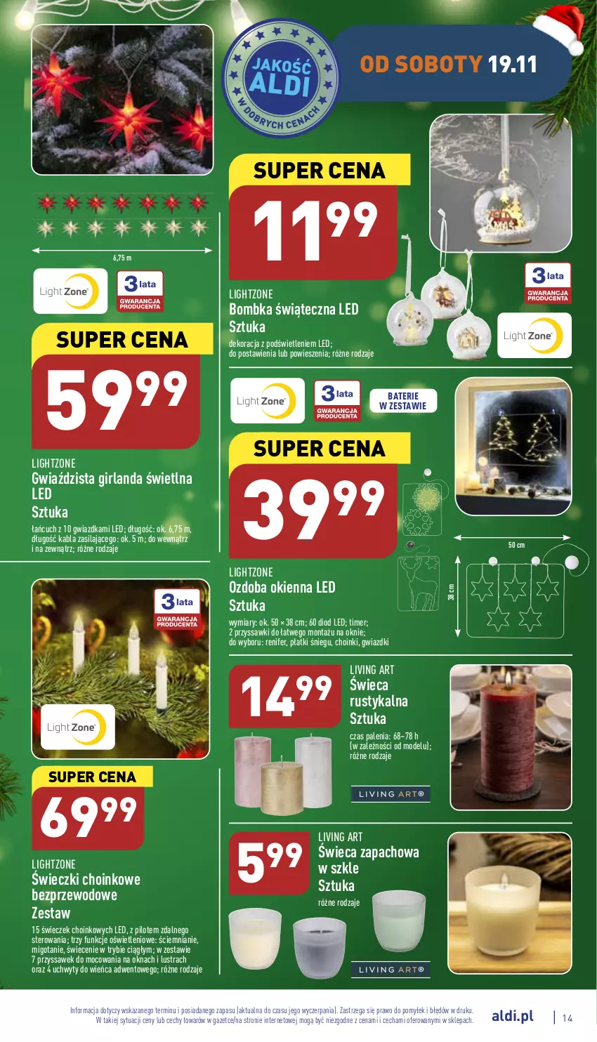 Gazetka promocyjna Aldi - Zaplanuj zakupy wcześniej - ważna 16.11 do 19.11.2022 - strona 14 - produkty: Girlanda, Ozdoba, Renifer, Rust, Uchwyty