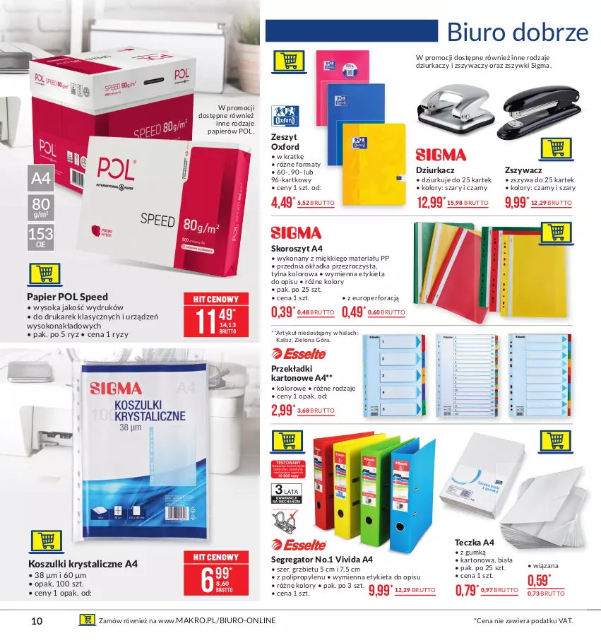 Gazetka promocyjna Makro - [Oferta promocyjna] Artykuły przemysłowe - ważna 26.01 do 08.02.2021 - strona 10 - produkty: Biuro, Kosz, Papier, Sok