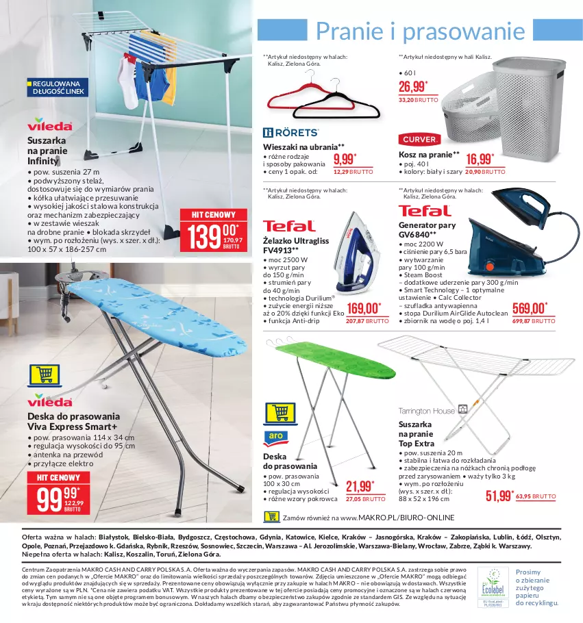 Gazetka promocyjna Makro - [Oferta promocyjna] Artykuły przemysłowe - ważna 26.01 do 08.02.2021 - strona 14 - produkty: Biuro, Deska do prasowania, Generator pary, Gra, Kosz, Papier, Piec, Przewód, Rum, Sok, Sos, Suszarka, Suszarka na pranie, Szal, Top, Ubrania, Wieszak