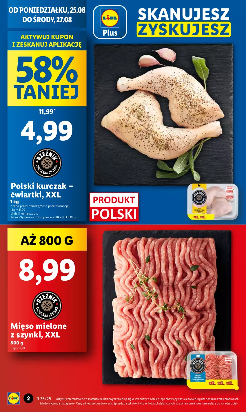 Gazetka promocyjna Lidl - GAZETKA - ważna 25.08 do 27.08.2025 - strona 2 - produkty: Kurczak, Mięso, Mięso mielone, Mięso mielone z szynki