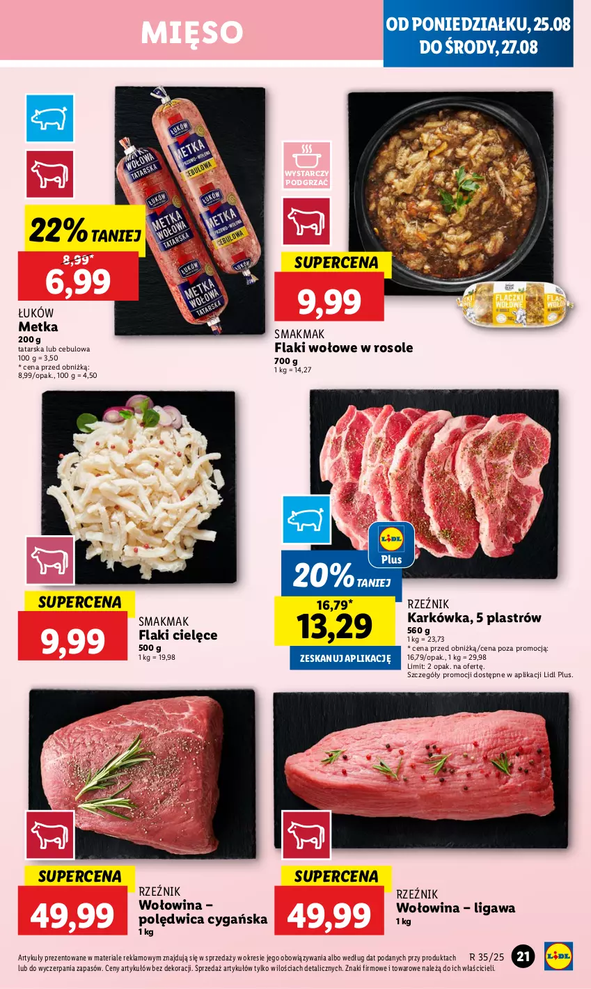Gazetka promocyjna Lidl - GAZETKA - ważna 25.08 do 27.08.2025 - strona 25 - produkty: Flaki, Flaki wołowe, Mięso, Polędwica, Wołowina