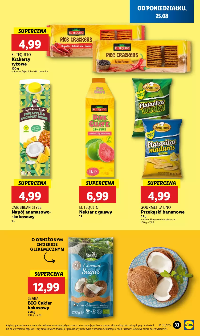 Gazetka promocyjna Lidl - GAZETKA - ważna 25.08 do 27.08.2025 - strona 37 - produkty: Ananas, Cukier, Fa, Kokos, Krakersy, Limonka, Napój, Nektar, Ryż