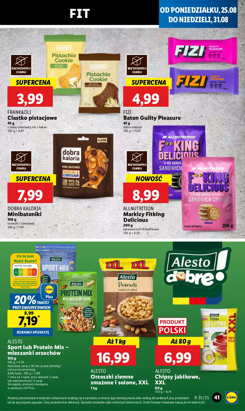 Gazetka promocyjna Lidl - GAZETKA - ważna 25.08 do 27.08.2025 - strona 47 - produkty: Baton, Chipsy, Czekolada, Kakao, Orzeszki, Orzeszki ziemne, Por, Sport, Tonik