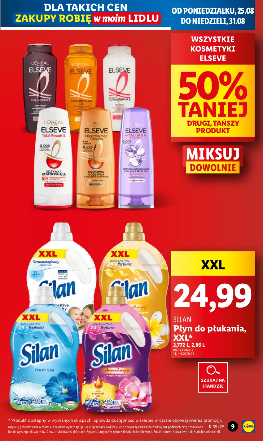 Gazetka promocyjna Lidl - GAZETKA - ważna 25.08 do 27.08.2025 - strona 9 - produkty: Elseve, Płyn do płukania, Silan