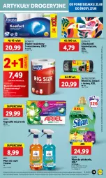 Gazetka promocyjna Lidl - GAZETKA - Gazetka - ważna od 27.08 do 27.08.2025 - strona 61 - produkty: Jan Niezbędny, Gra, Papier, Worki na śmieci, Papier toaletowy, Chusteczki kosmetyczne, Silan, Płyn do płukania, Ręcznik, Chusteczki, Worki na śmiec, Flora, Ariel, Kapsułki do prania, Płyn do szyb