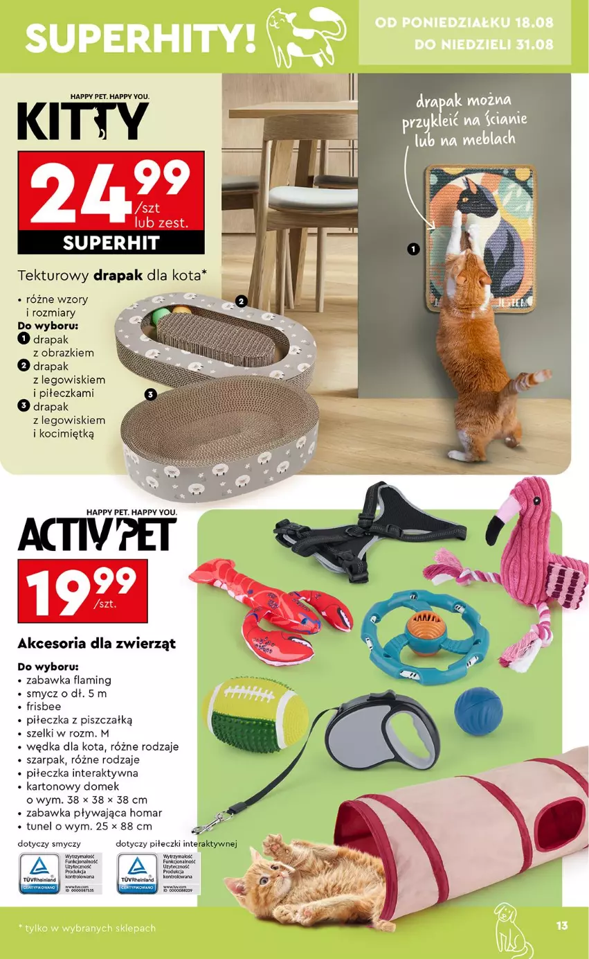 Gazetka promocyjna Biedronka - Okazje Tygodnia - ważna 18.08 do 30.08.2025 - strona 17 - produkty: Drapak, Koc, LEGO, Obraz, Smycz, Tera, Tunel, Zabawka