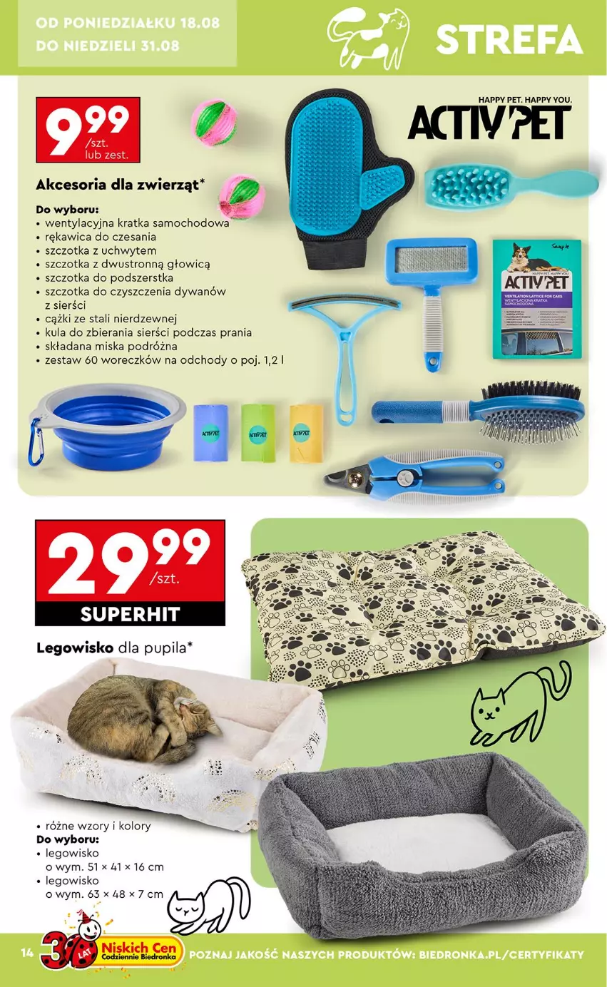 Gazetka promocyjna Biedronka - Okazje Tygodnia - ważna 18.08 do 30.08.2025 - strona 18 - produkty: Cążki, Dywan, LEGO, Legowisko, Miska, Szczotka