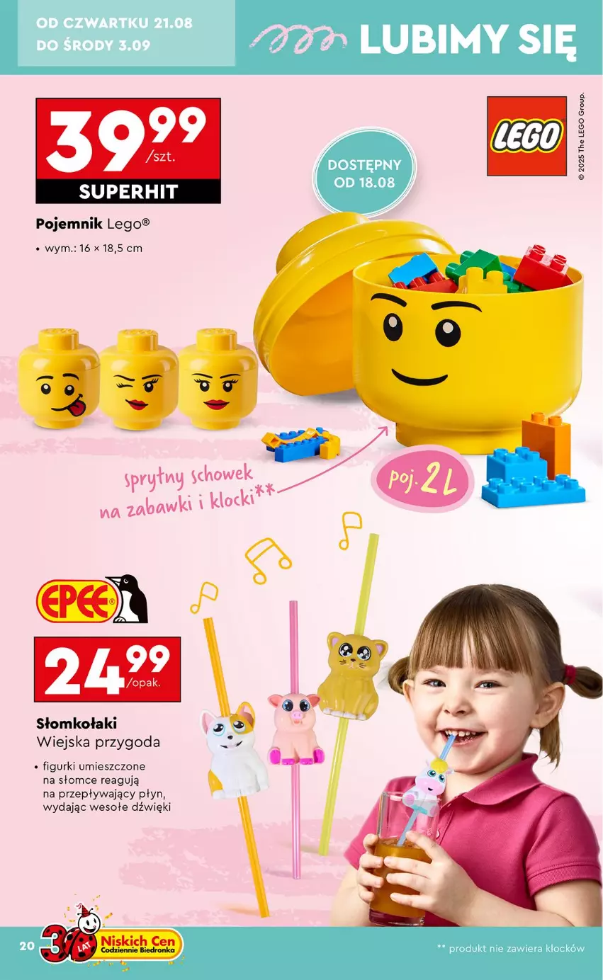 Gazetka promocyjna Biedronka - Okazje Tygodnia - ważna 18.08 do 30.08.2025 - strona 24 - produkty: LEGO, Pojemnik