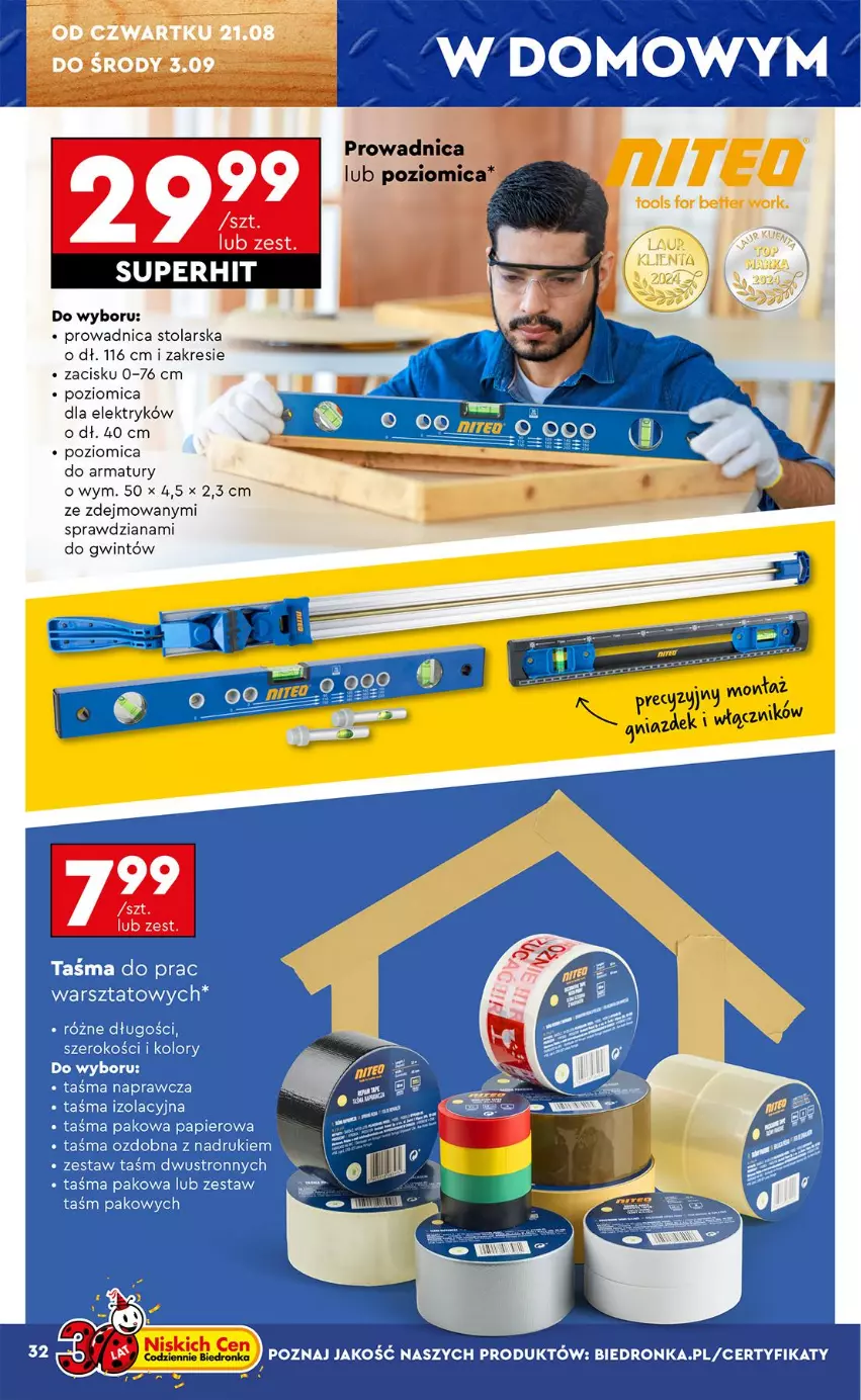 Gazetka promocyjna Biedronka - Okazje Tygodnia - ważna 18.08 do 30.08.2025 - strona 36 - produkty: Poziomica
