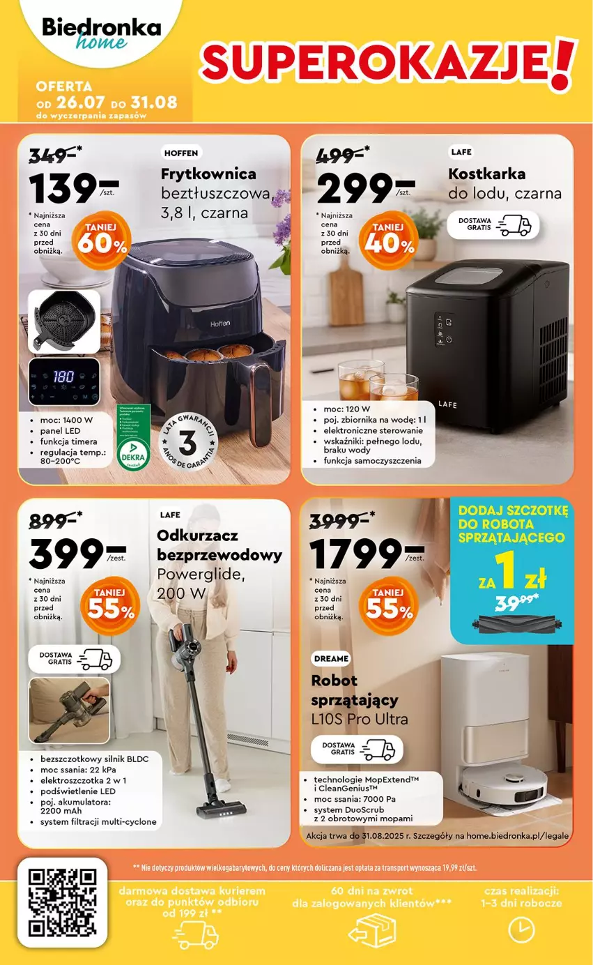 Gazetka promocyjna Biedronka - Okazje Tygodnia - ważna 18.08 do 30.08.2025 - strona 44 - produkty: Akumulator, Gra, Mop, Odkurzacz, Odkurzacz bezprzewodowy, Robot, Robot sprzątający, Szczotka