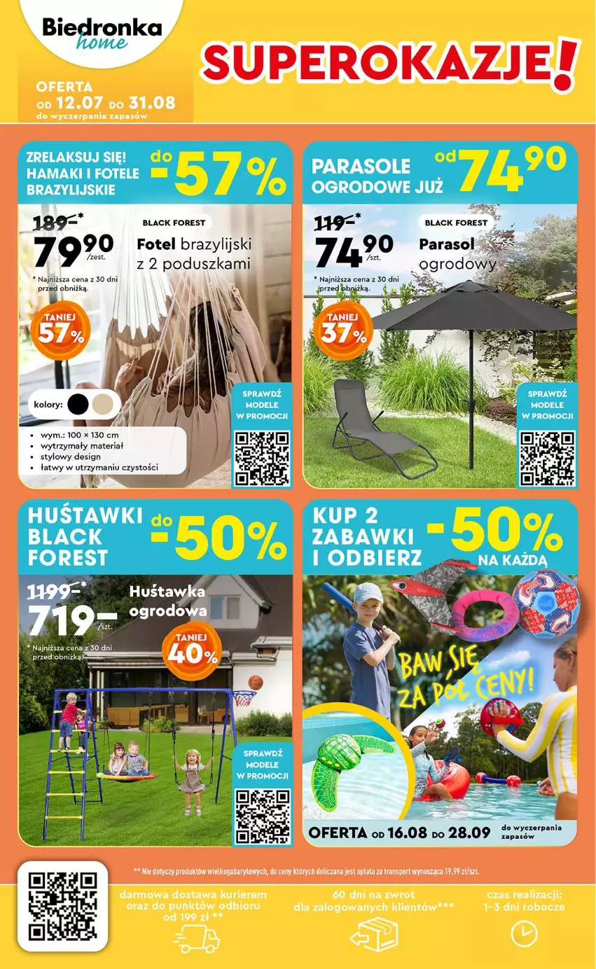 Gazetka promocyjna Biedronka - Okazje Tygodnia - ważna 18.08 do 30.08.2025 - strona 46 - produkty: Fotel, Hama, Lack, Parasol, Poduszka