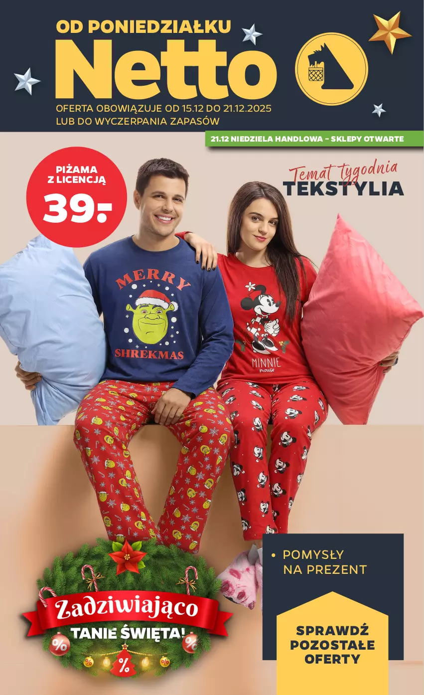 Gazetka promocyjna Netto - Od Poniedziałku Przemysłowa - ważna 15.12 do 21.12.2025 - strona 1 - produkty: Piżama