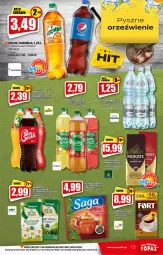 Gazetka promocyjna Topaz - Gazetka - Gazetka - ważna od 08.09 do 08.09.2021 - strona 15 - produkty: Top, Sok, Kawa ziarnista, Saga, Mirinda, Kawa mielona, Kawa, Pepsi, Hellena, Herbata, Napój