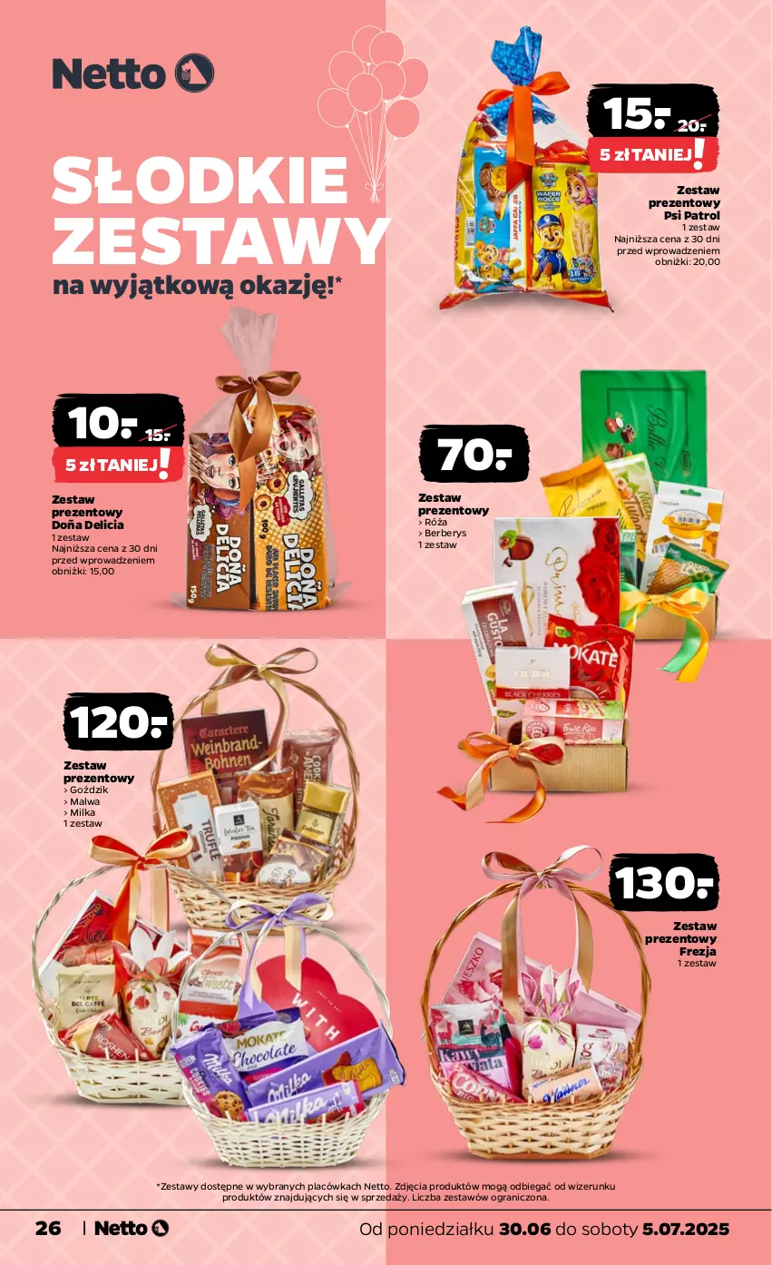 Gazetka promocyjna Netto - Od Poniedziałku - ważna 30.06 do 05.07.2025 - strona 26 - produkty: Gra, Milka, Psi Patrol, Róża, Zestaw prezentowy