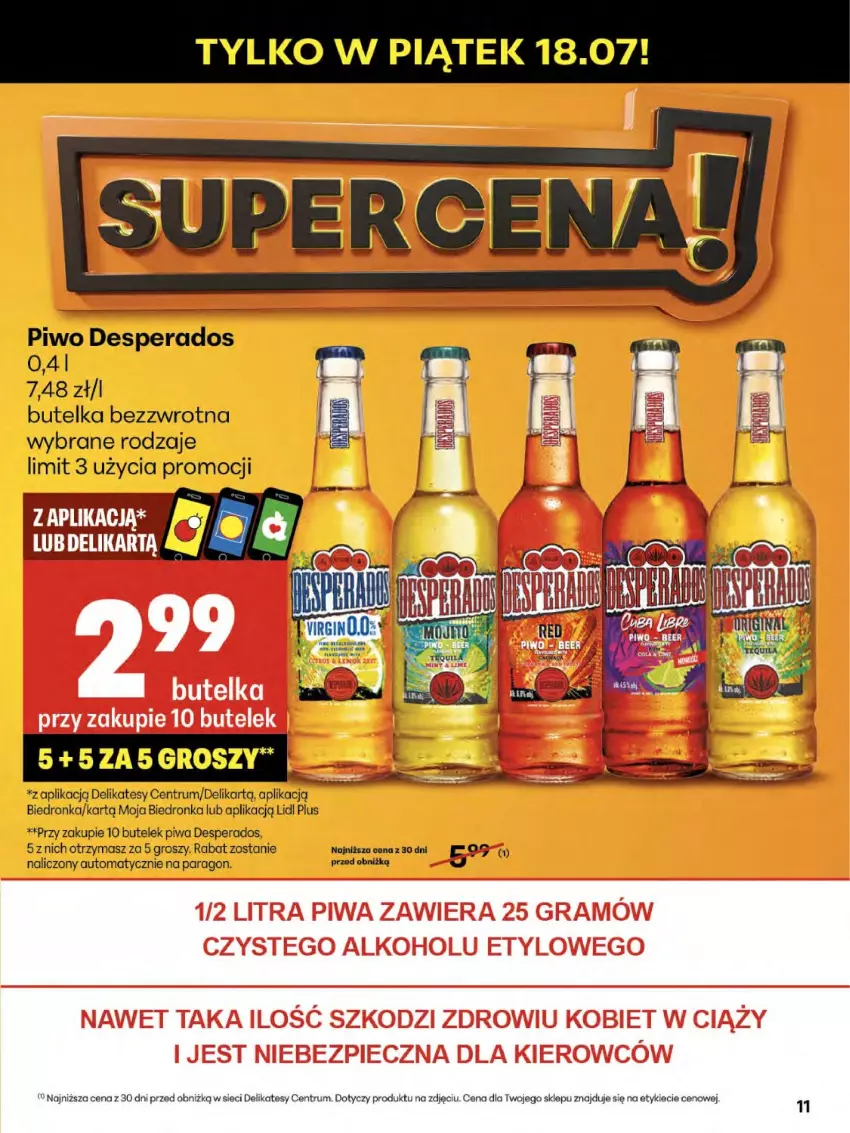 Gazetka promocyjna Delikatesy Centrum - Franczyza DC29 Czwartek - ważna 17.07 do 23.07.2025 - strona 11 - produkty: Desperados, Gra, Piec, Piwa, Piwo, Rum
