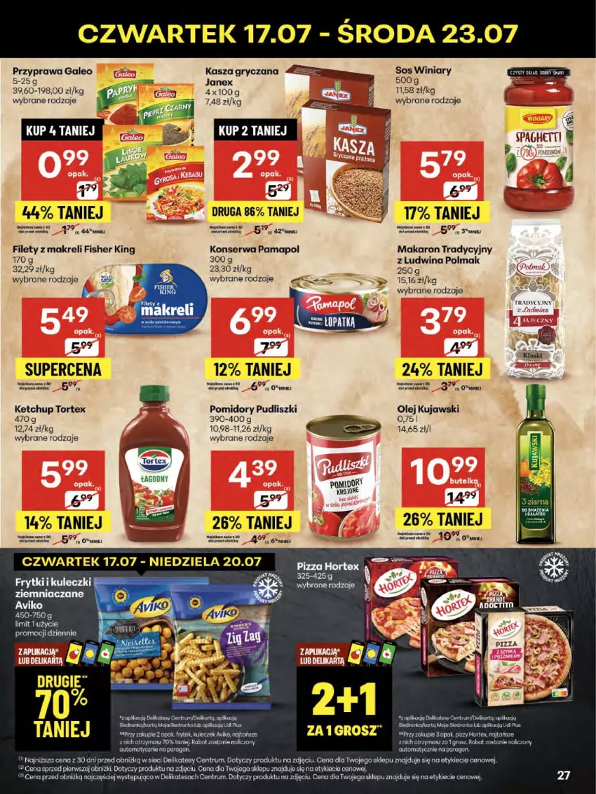 Gazetka promocyjna Delikatesy Centrum - Franczyza DC29 Czwartek - ważna 17.07 do 23.07.2025 - strona 27 - produkty: Gry, Kasza, Kasza gryczana, Ketchup, Koc, Kujawski, Makaron, Olej, Olma, Pomidory, Pudliszki, Rum, Ser, Sos, Winiary