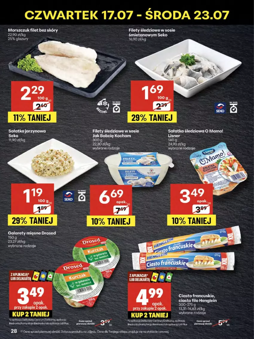 Gazetka promocyjna Delikatesy Centrum - Franczyza DC29 Czwartek - ważna 17.07 do 23.07.2025 - strona 28 - produkty: Ciasto francuskie, Gala, Koc, Lazur, Rum, Sałat, Sałatka, SEKO, Sos