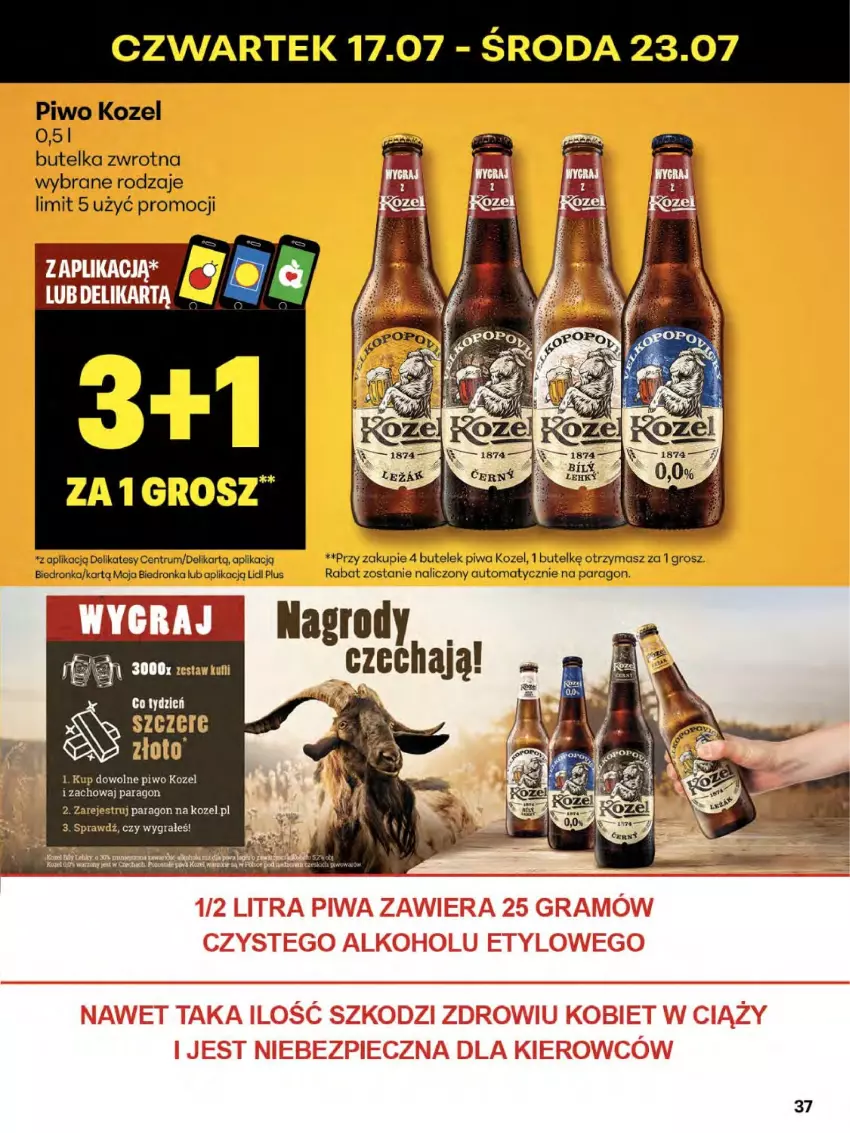 Gazetka promocyjna Delikatesy Centrum - Franczyza DC29 Czwartek - ważna 17.07 do 23.07.2025 - strona 37 - produkty: Gra, Kozel, Piwa, Piwo, Rum