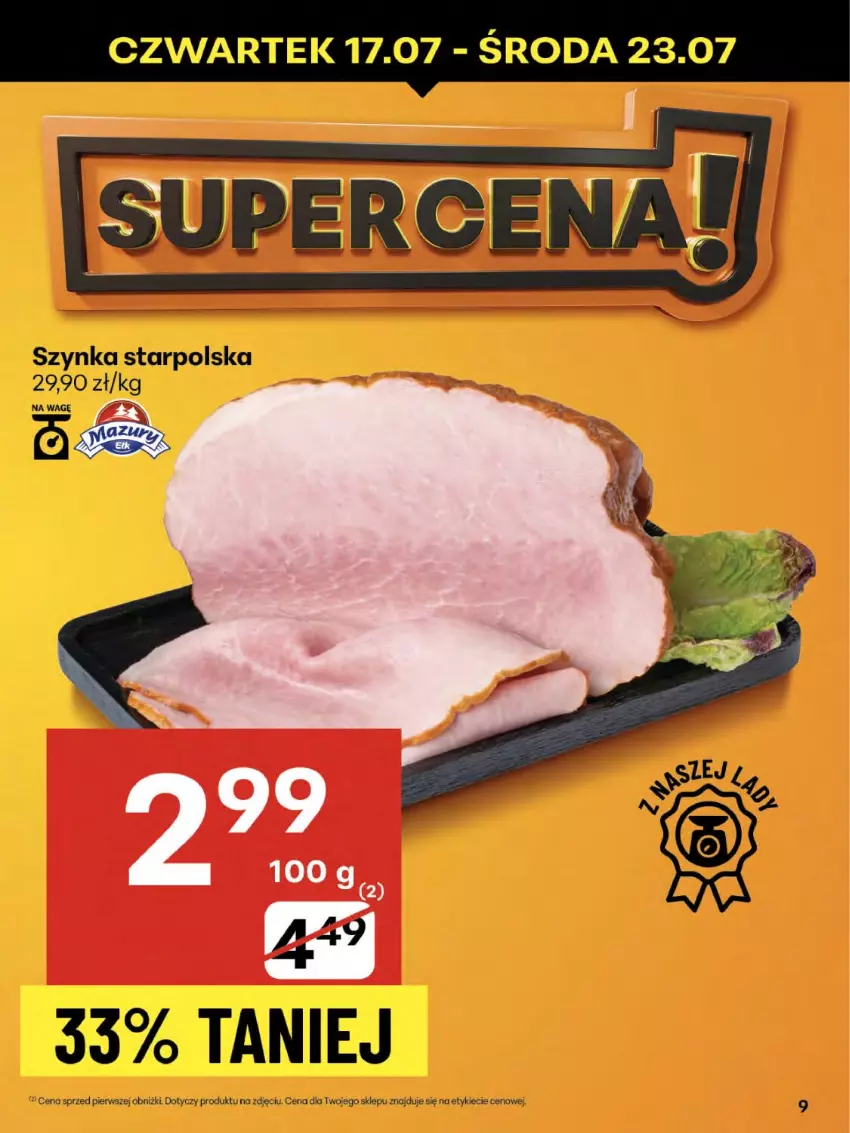 Gazetka promocyjna Delikatesy Centrum - Franczyza DC29 Czwartek - ważna 17.07 do 23.07.2025 - strona 9 - produkty: Szynka