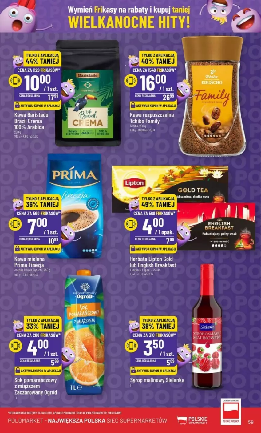 Gazetka promocyjna PoloMarket - ważna 27.03 do 02.04.2024 - strona 55 - produkty: Fa, Herbata, Kawa, Kawa mielona, Kawa rozpuszczalna, Lipton, Ogród, Syrop