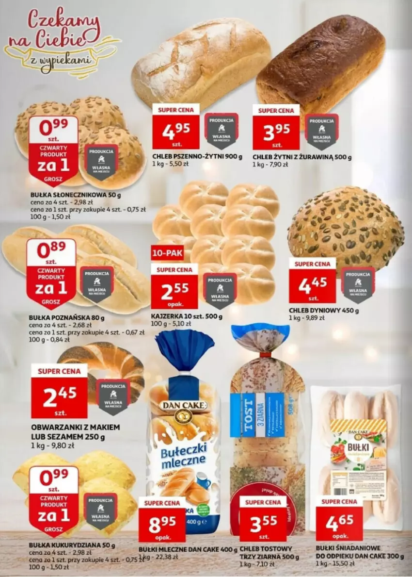 Gazetka promocyjna Auchan - ważna 27.12 do 30.12.2023 - strona 6 - produkty: Bułka, Chleb, Dan Cake, Danio, Kajzerka, Sezam