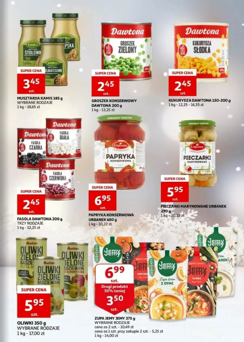 Gazetka promocyjna Auchan - ważna 27.12 do 30.12.2023 - strona 9 - produkty: Dawtona, Fa, Fasola, Kamis, Kukurydza, Mus, Musztarda, Oliwki, Papryka, Piec