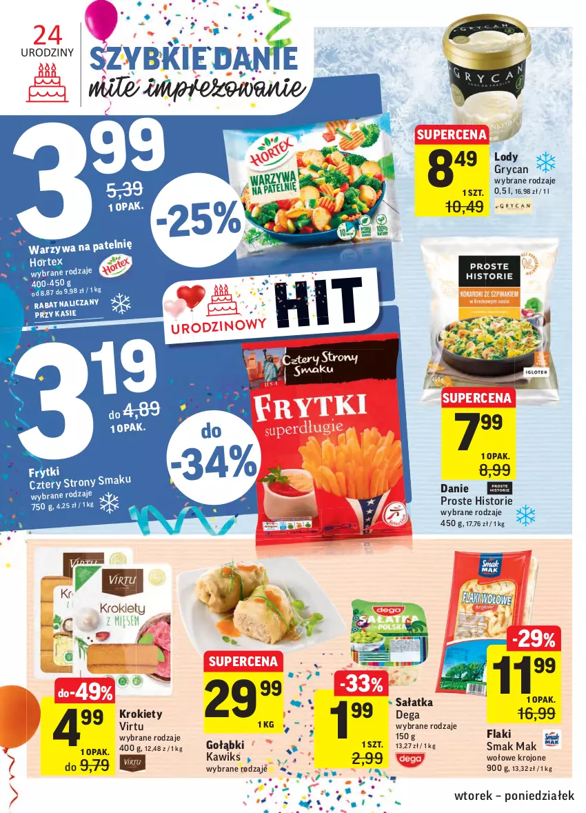 Gazetka promocyjna Intermarche - Gazetka promocyjna - ważna 05.10 do 11.10.2021 - strona 20 - produkty: Dega, Flaki, Gry, Krokiety, Lody, Sałat, Sałatka, Virtu