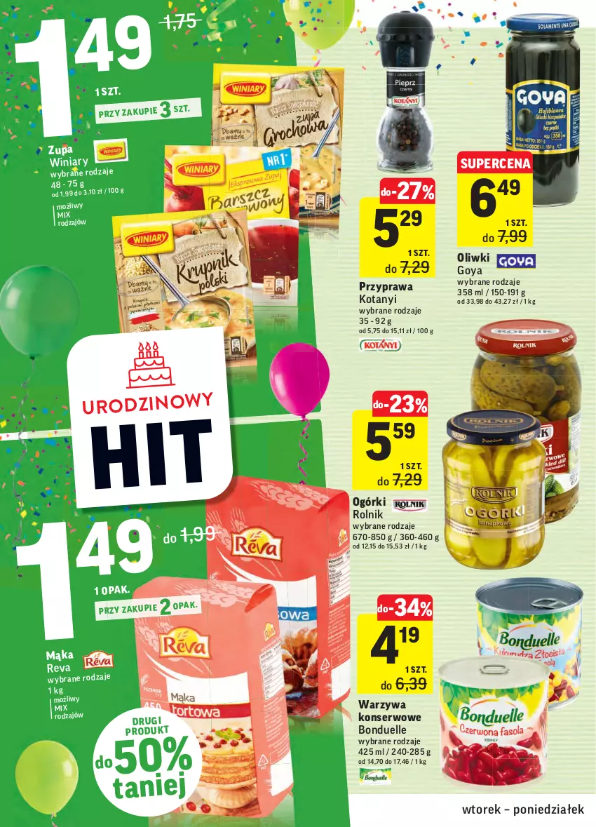 Gazetka promocyjna Intermarche - Gazetka promocyjna - ważna 05.10 do 11.10.2021 - strona 26 - produkty: Bonduelle, Mąka, Oliwki, Rolnik, Ser, Warzywa, Warzywa konserwowe, Winiary, Zupa