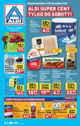 Gazetka promocyjna Aldi - Pełna oferta - Gazetka - ważna od 07.09 do 07.09.2024 - strona 1 - produkty: Kurczak, Krakus, Ser, Por, Papier, Mięsne specjały, Dallmayr, Kawa, Herbata czarna, Szynka konserwowa, Duda, Szynka, Ręcznik, Winogrona, Lipton, Rolki, Sport, Czekolada, Danio, Kabanos, Ręczniki papierowe, Wino, Herbata, Poduszka