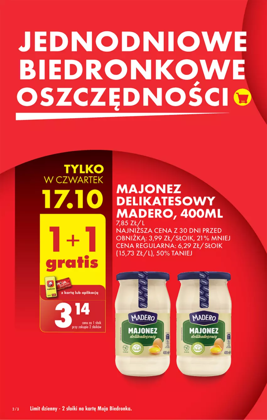 Gazetka promocyjna Biedronka - Od Czwartku - ważna 17.10 do 23.10.2024 - strona 2 - produkty: Majonez