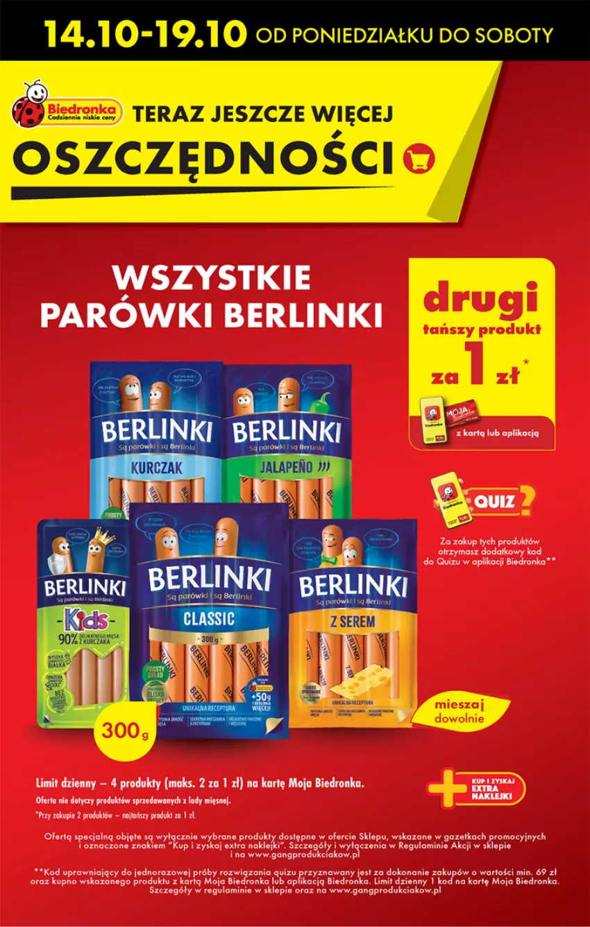 Gazetka promocyjna Biedronka - Od Czwartku - ważna 17.10 do 23.10.2024 - strona 9 - produkty: Berlinki, Klej, Nike, Parówki, Quiz, Tera