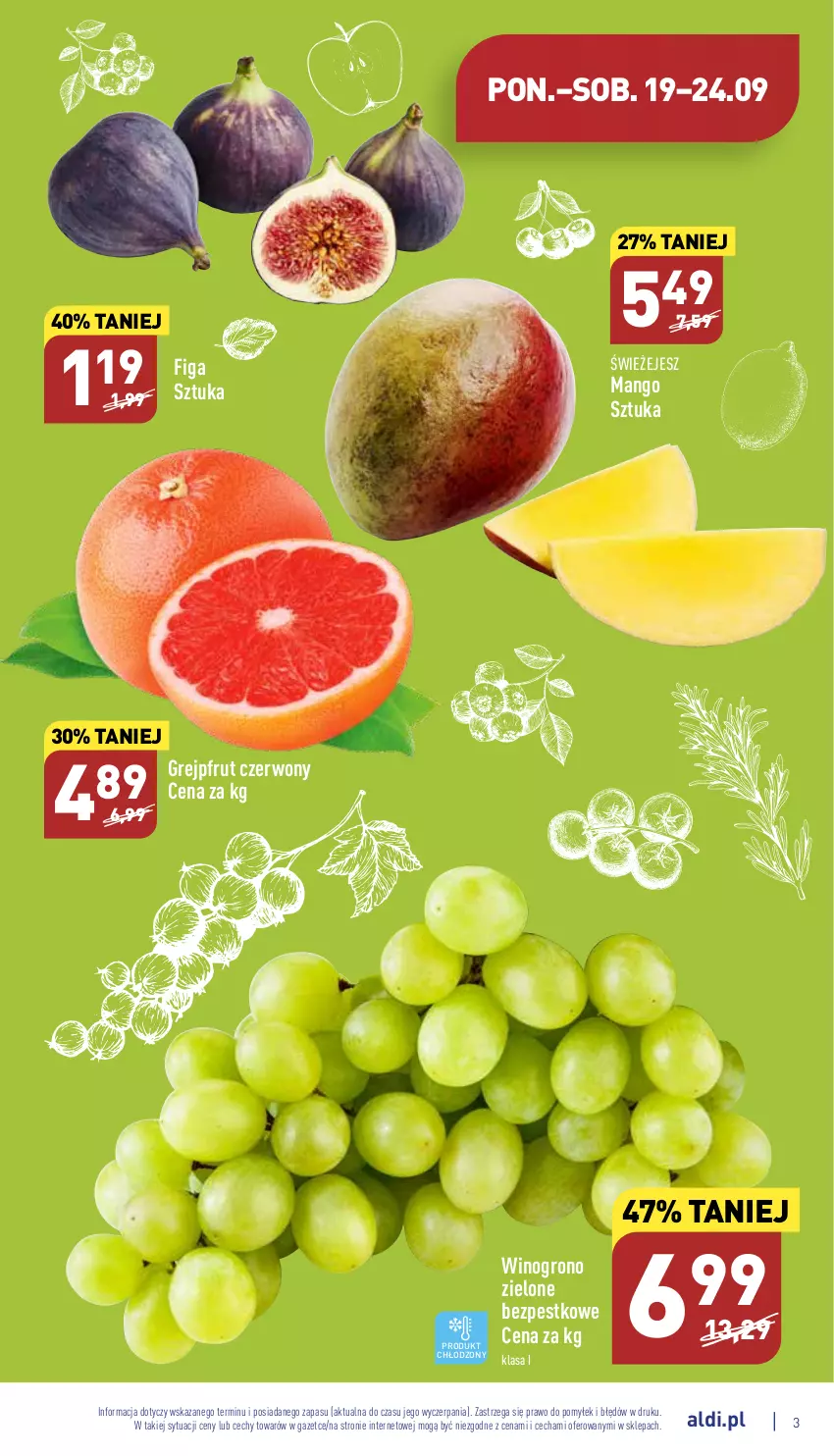 Gazetka promocyjna Aldi - Pełny katalog - ważna 19.09 do 24.09.2022 - strona 3 - produkty: Grejpfrut, Mango, Wino