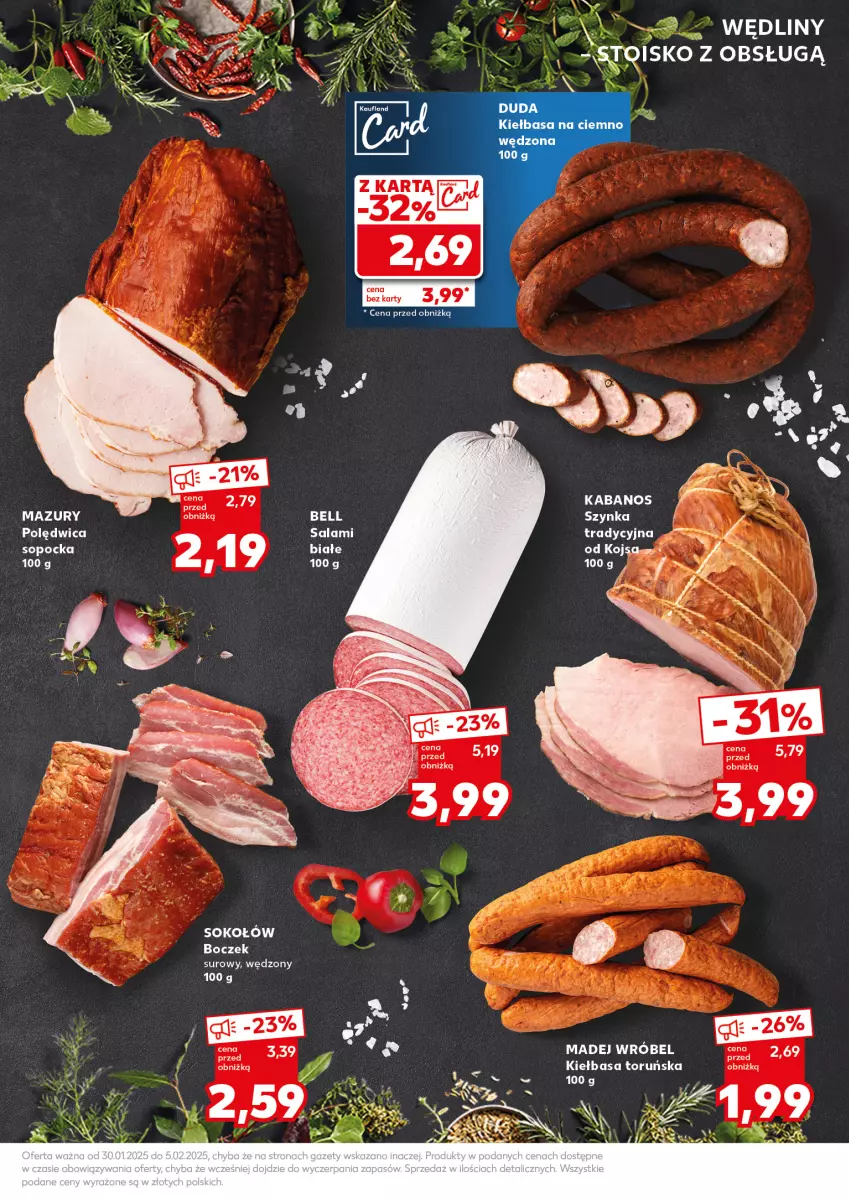 Gazetka promocyjna Kaufland - Mocny Start - ważna 03.02 do 05.02.2025 - strona 19 - produkty: Bell, Boczek, Kabanos, Kiełbasa, Koc, Madej Wróbel, Polędwica, Sok, Sokołów