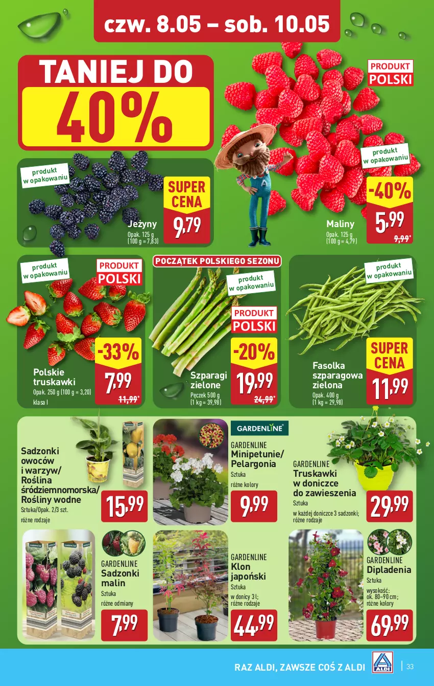 Gazetka promocyjna Aldi - Pełna oferta - ważna 05.05 do 09.05.2025 - strona 33 - produkty: Fa, Jeżyny, Maliny, Sok, Truskawki