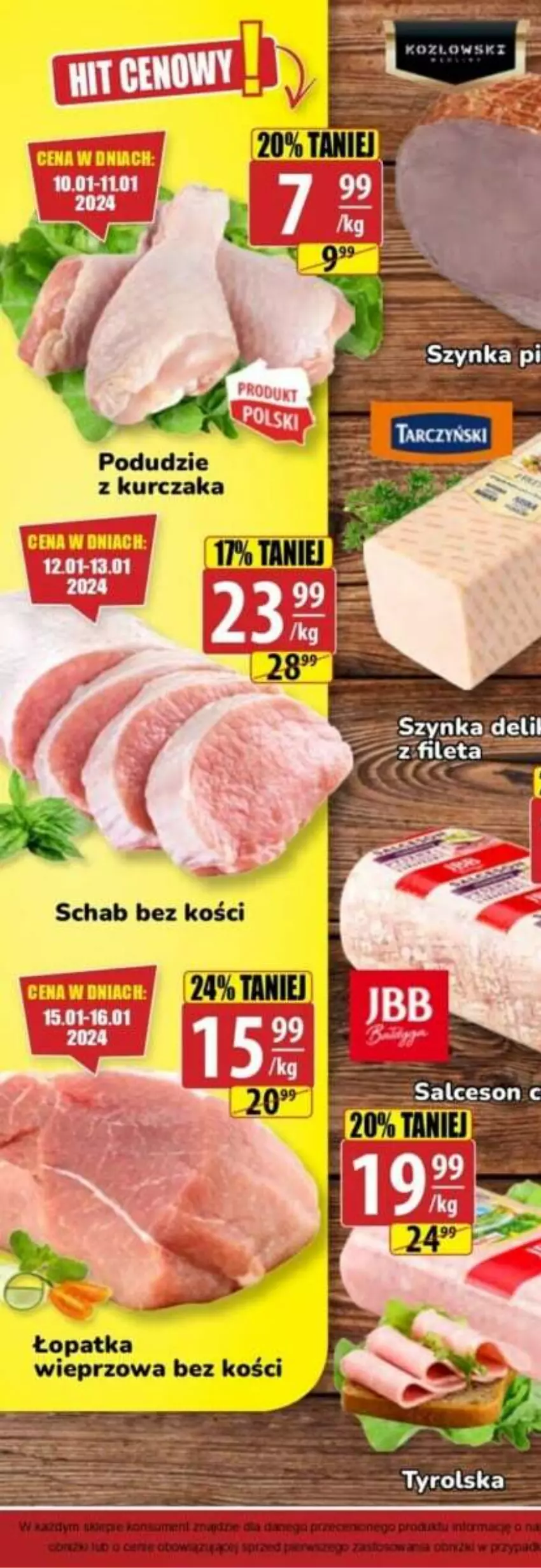 Gazetka promocyjna Gram market - ważna 10.01 do 16.01.2024 - strona 2 - produkty: Kurczak, Podudzie z kurczaka, Szynka